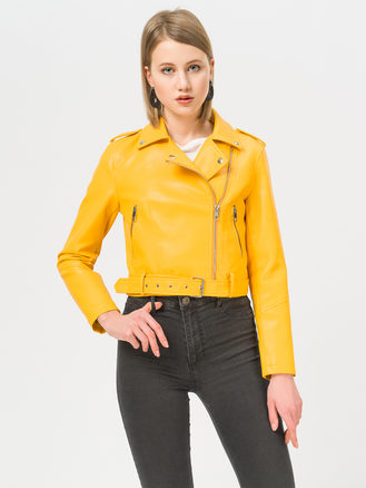 Кожаная куртка эко-кожа 100% П/А, цвет желтый, арт. 05809891  - цена 3790 руб.