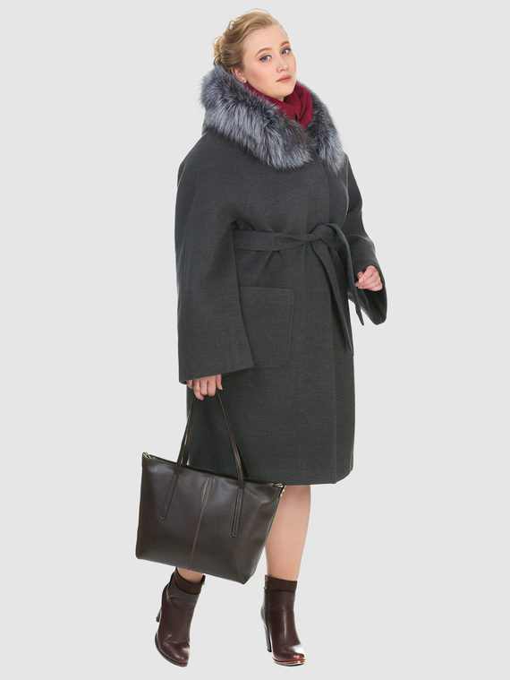 Текстильное пальто 50% шерсть, 50%  п/а, цвет темно-серый, арт. 30902695  - цена 15990 руб.  - магазин TOTOGROUP