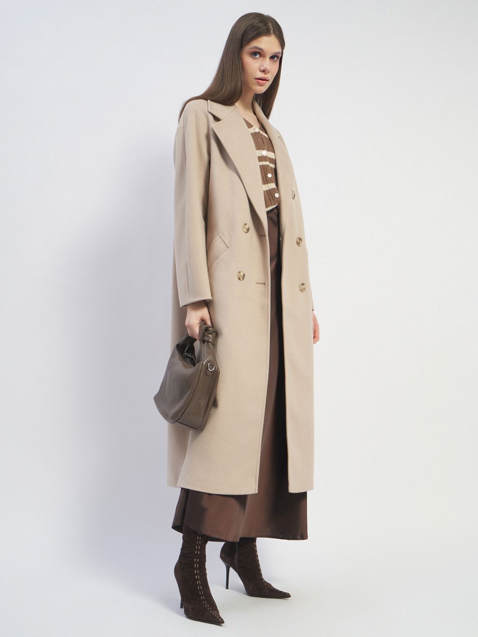 ТЕКСТИЛЬНОЕ ПАЛЬТО ЖЕНСКОЕ, БЕЖЕВОЕ