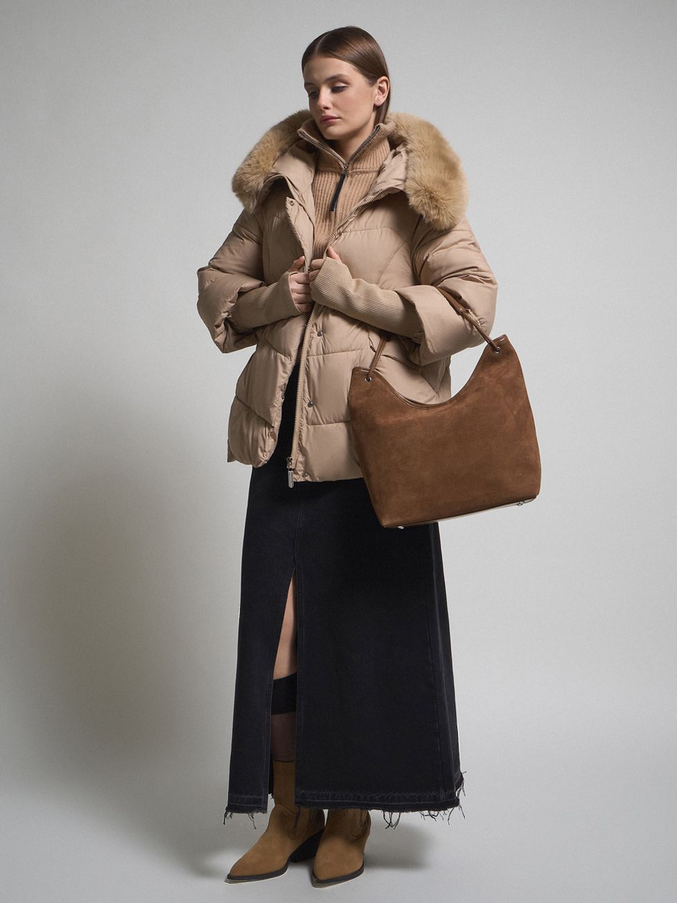 ПУХОВИК ЖЕНСКИЙ, БЕЖЕВЫЙ