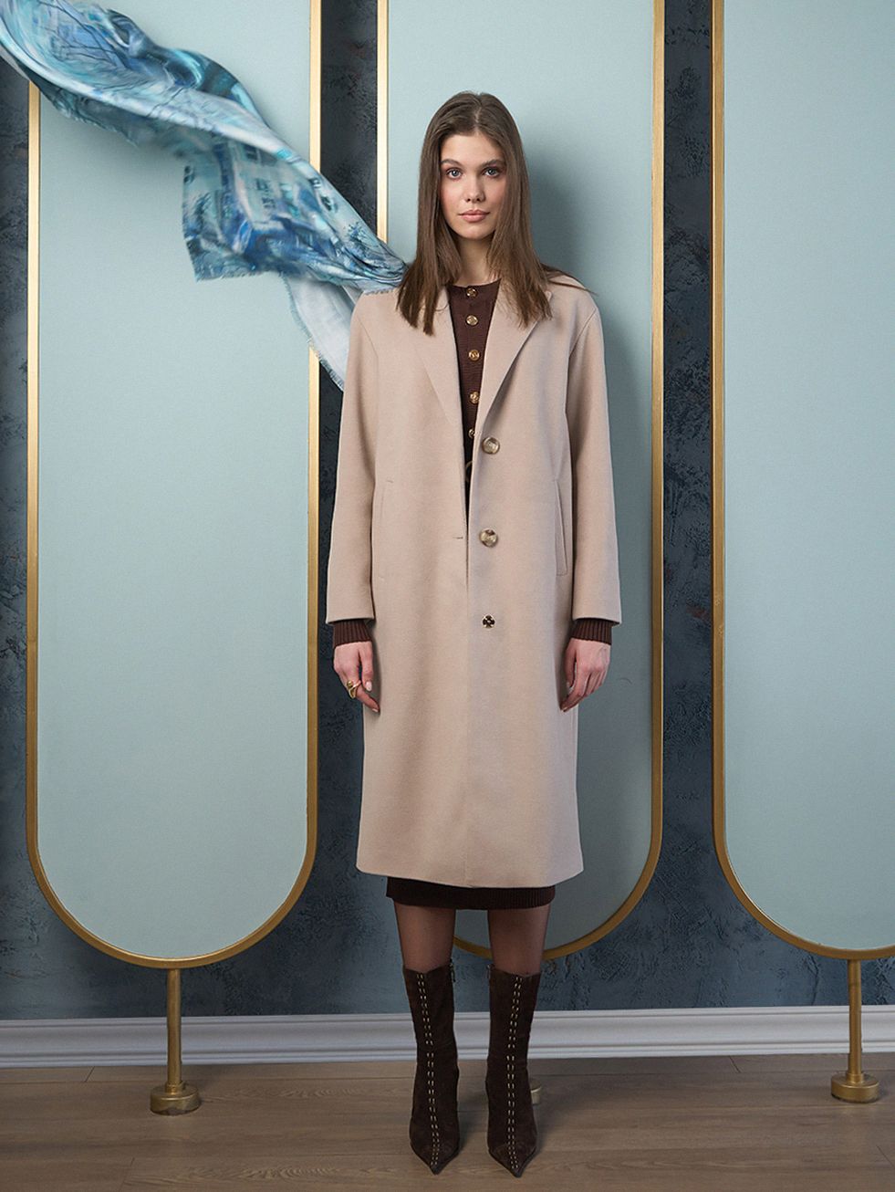 ТЕКСТИЛЬНОЕ ПАЛЬТО ЖЕНСКОЕ, БЕЖЕВОЕ