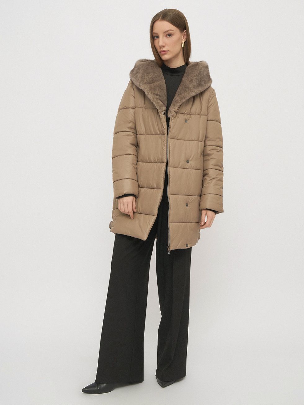 ПУХОВИК ЖЕНСКИЙ, БЕЖЕВЫЙ