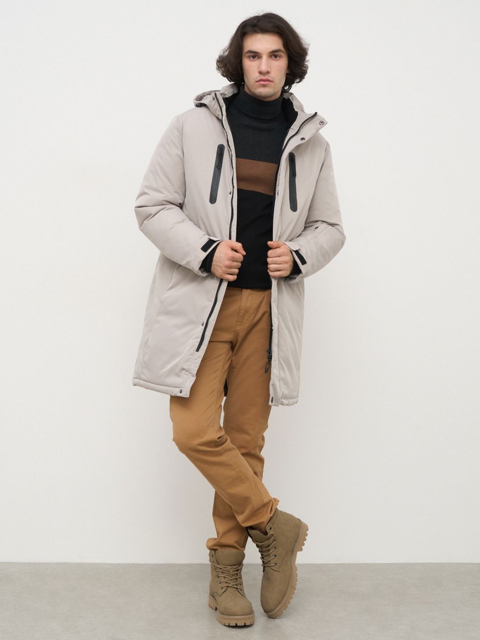 ПАРКА МУЖСКАЯ, БЕЖЕВАЯ