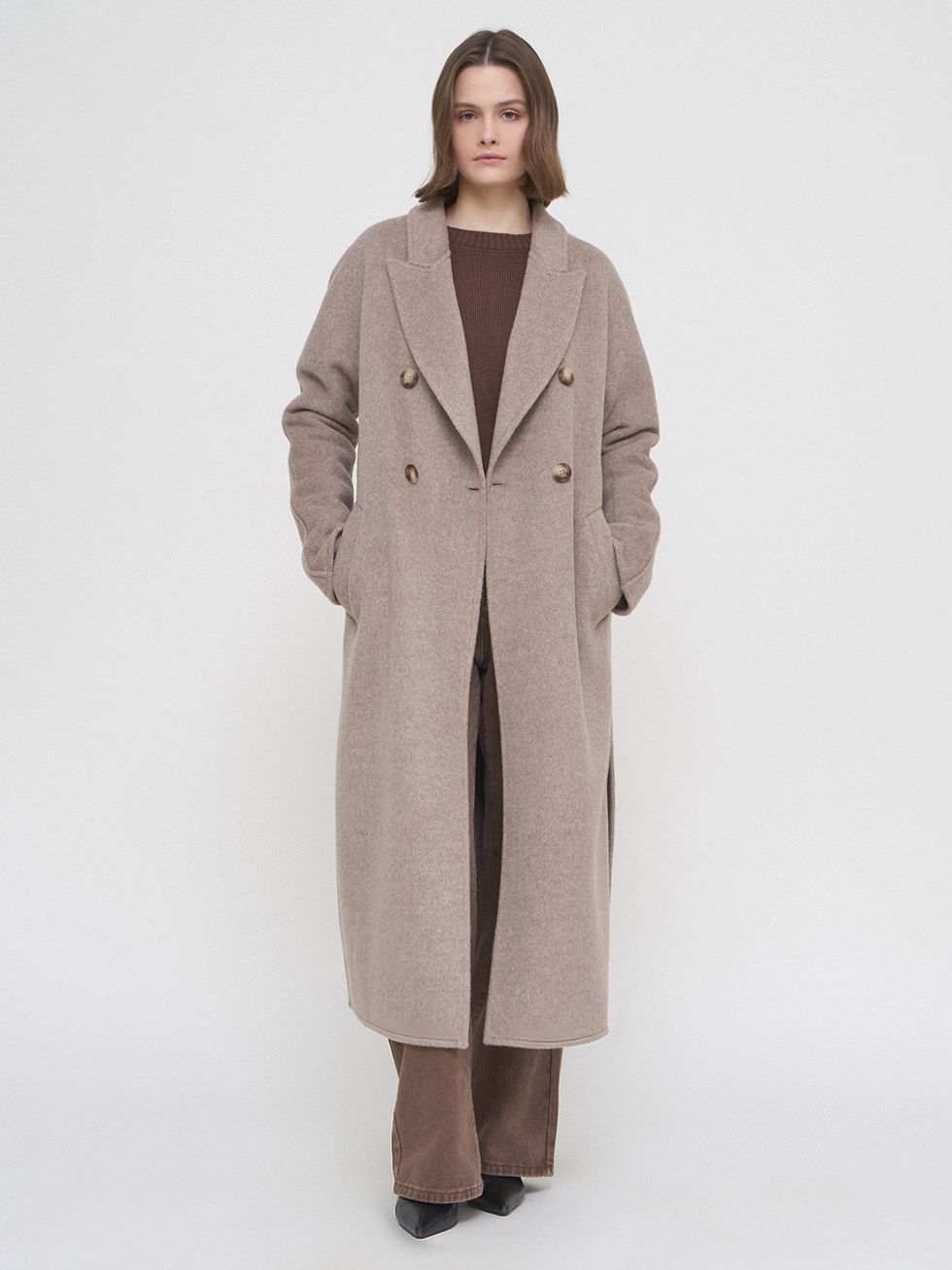 ТЕКСТИЛЬНОЕ ПАЛЬТО ЖЕНСКОЕ, БЕЖЕВОЕ