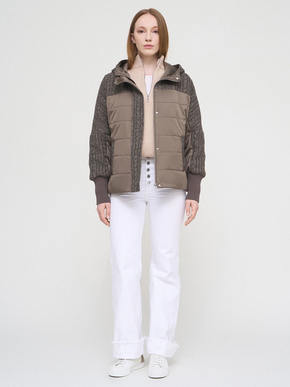 ТЕКСТИЛЬНАЯ КУРТКА ЖЕНСКАЯ, БЕЖЕВАЯ