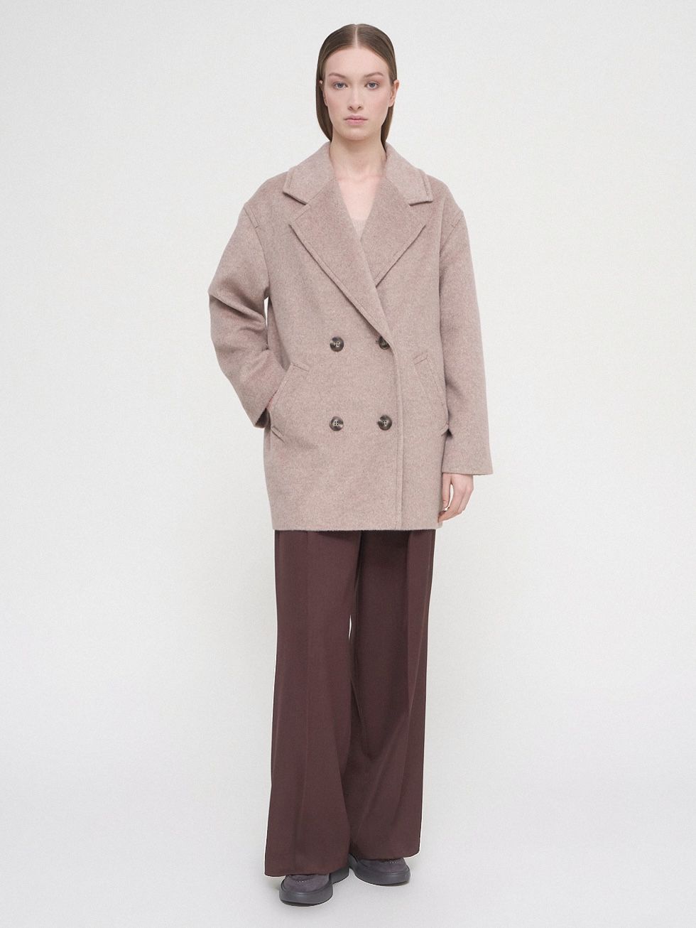 ТЕКСТИЛЬНОЕ ПАЛЬТО ЖЕНСКОЕ, БЕЖЕВОЕ