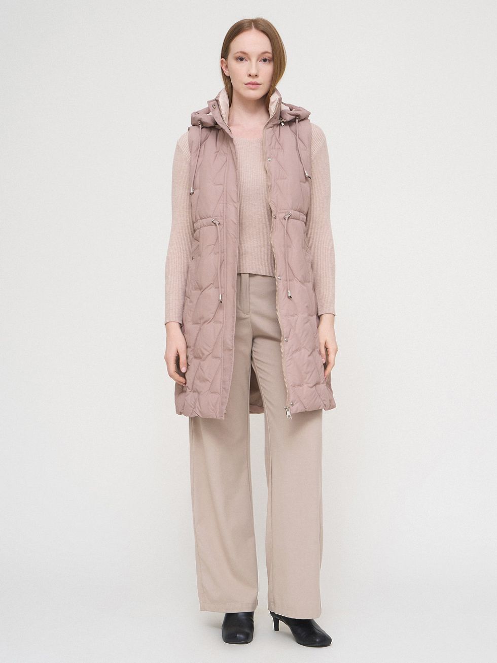 ПУХОВЫЙ ЖИЛЕТ ЖЕНСКИЙ, БЕЖЕВЫЙ