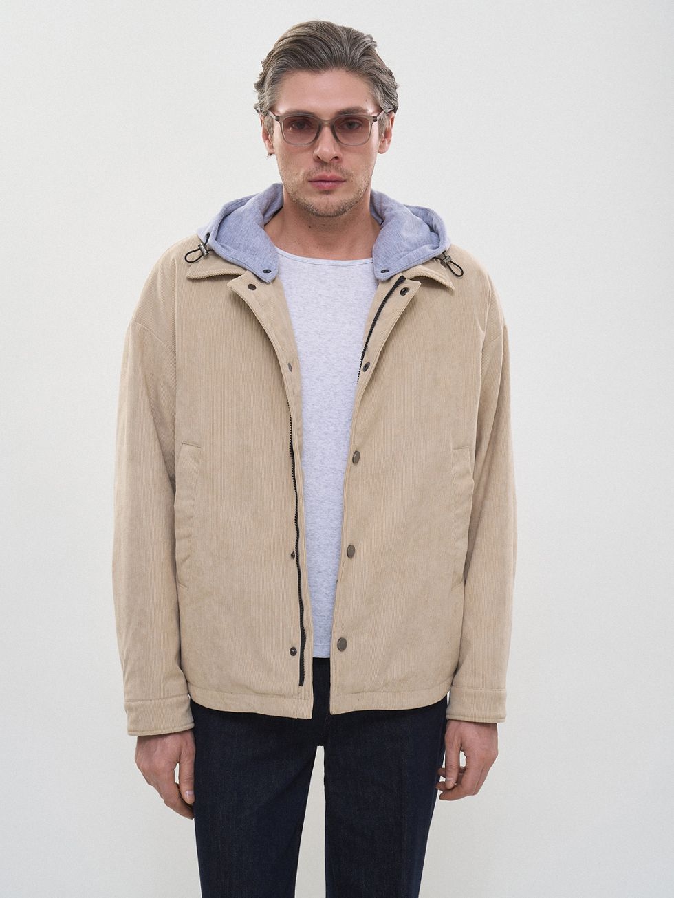ТЕКСТИЛЬНАЯ КУРТКА МУЖСКАЯ, БЕЖЕВАЯ