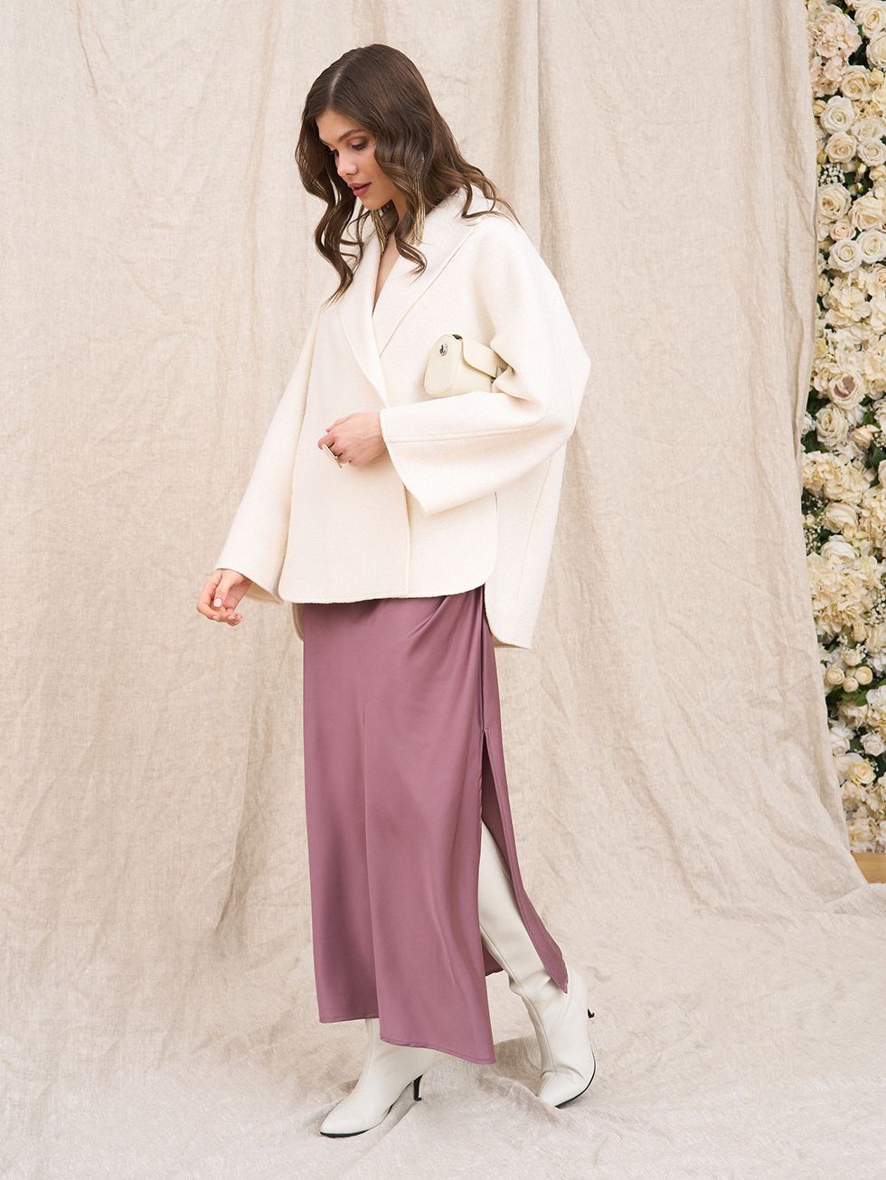 ТЕКСТИЛЬНОЕ ПАЛЬТО ЖЕНСКОЕ, БЕЛОЕ