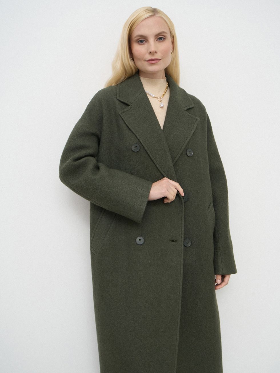 ТЕКСТИЛЬНОЕ ПАЛЬТО ЖЕНСКОЕ, БОЛОТНОЕ