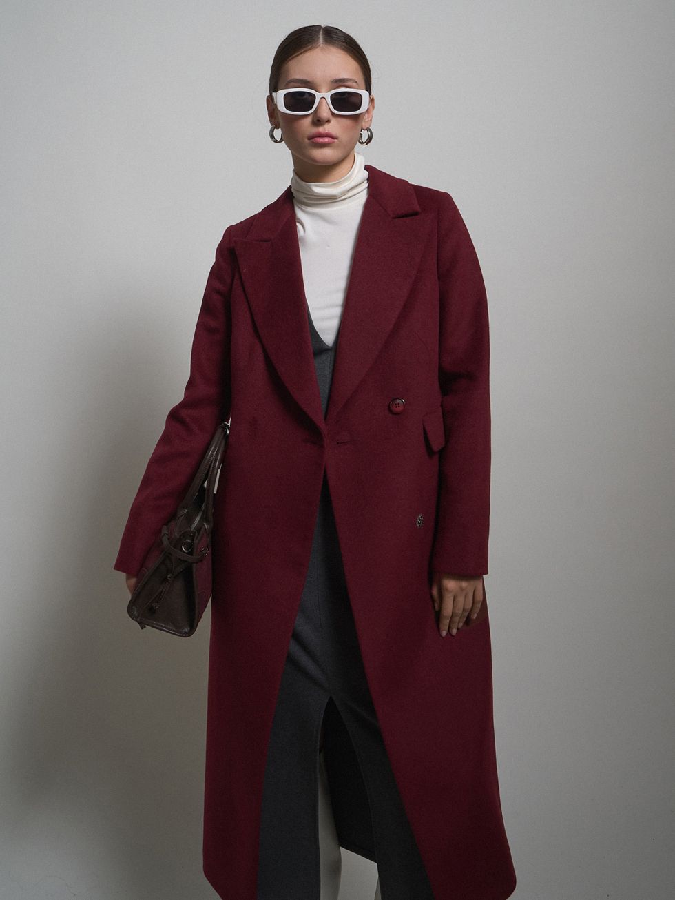 ТЕКСТИЛЬНОЕ ПАЛЬТО ЖЕНСКОЕ, БОРДО