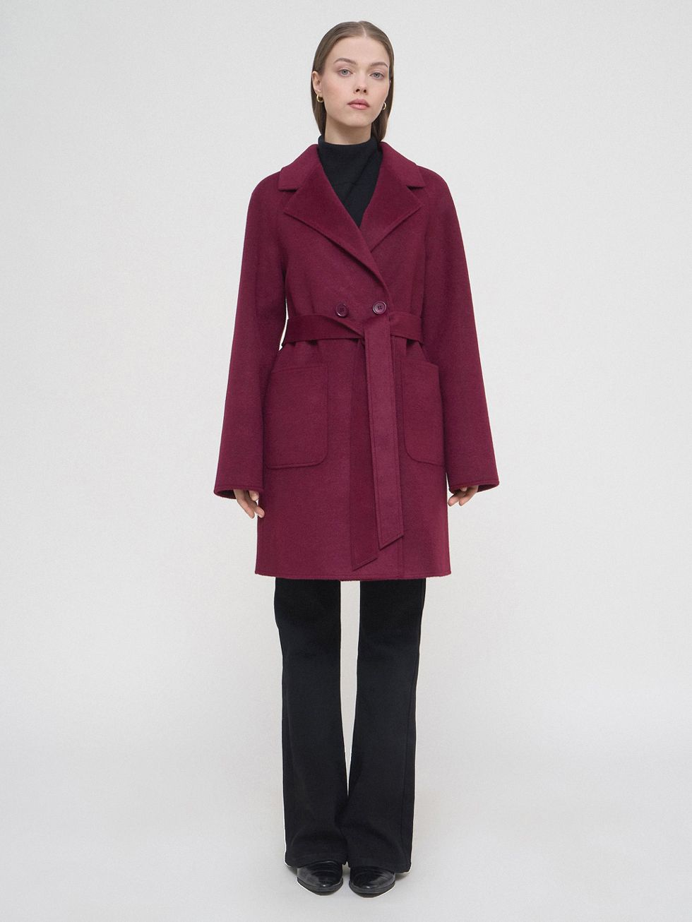 ТЕКСТИЛЬНОЕ ПАЛЬТО ЖЕНСКОЕ, БОРДО
