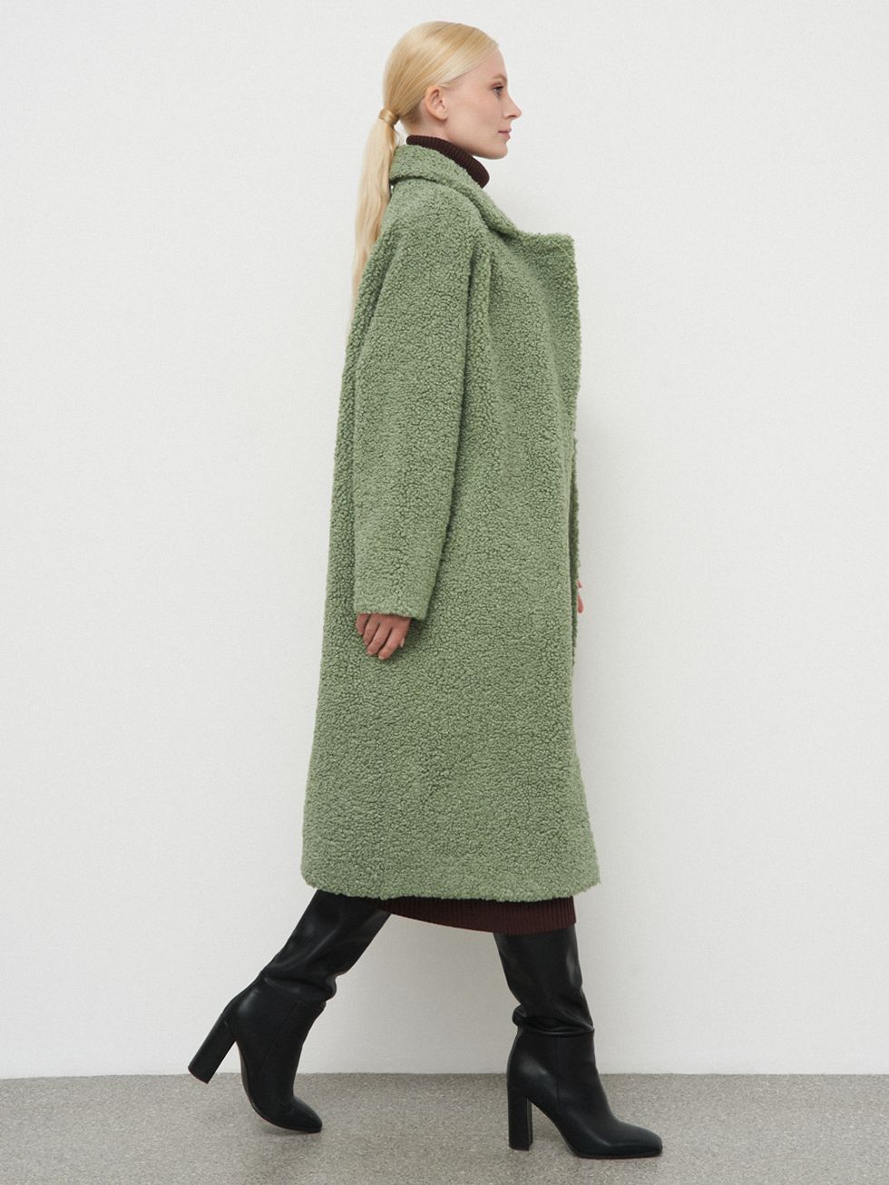 ШУБА ЗЕЛЕНАЯ, ЭКО-МЕХ