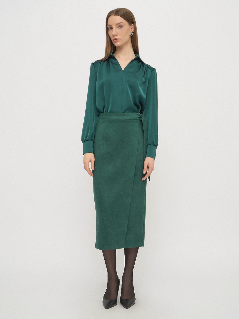 БЛУЗА ЖЕНСКАЯ, ЗЕЛЕНАЯ