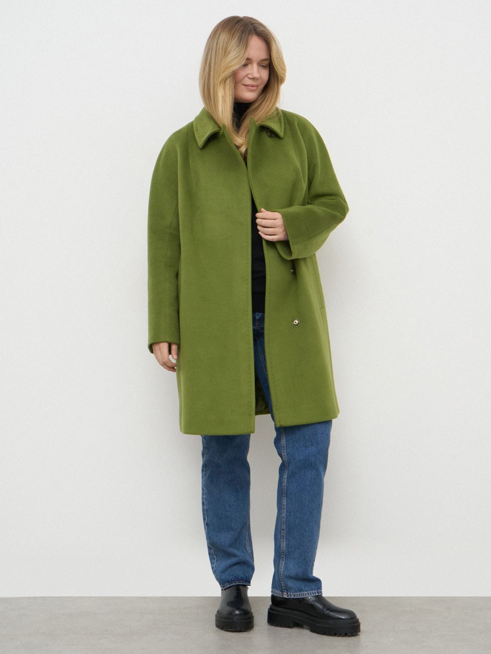 ТЕКСТИЛЬНОЕ ПАЛЬТО ЖЕНСКОЕ, ЗЕЛЕНОЕ