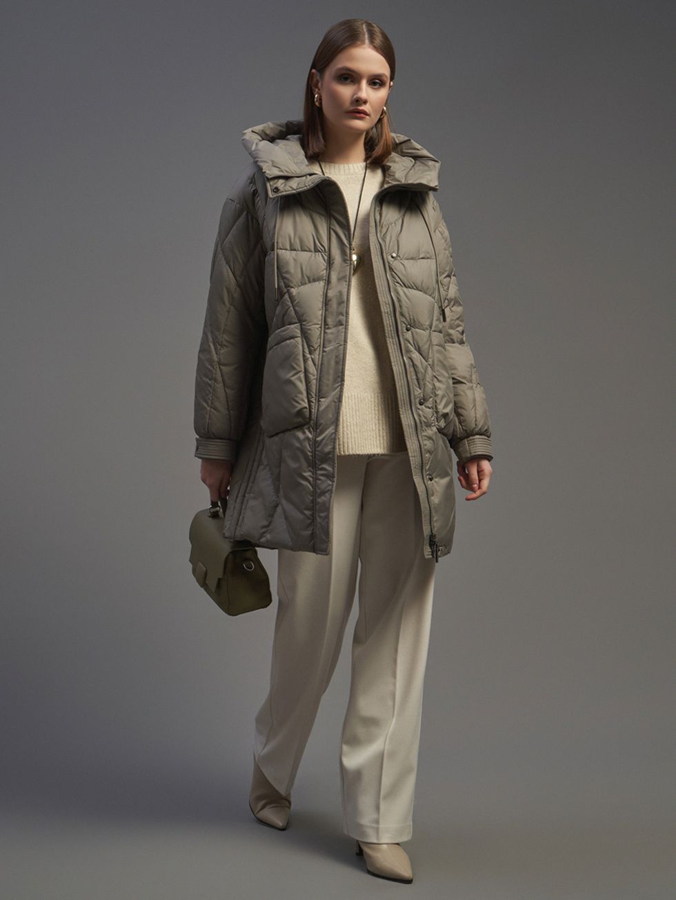 ПУХОВИК ЖЕНСКИЙ, ОЛИВКОВЫЙ