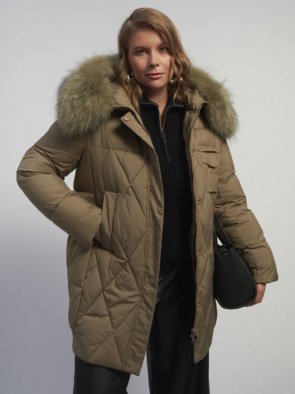 ПУХОВИК ЖЕНСКИЙ, ОЛИВКОВЫЙ
