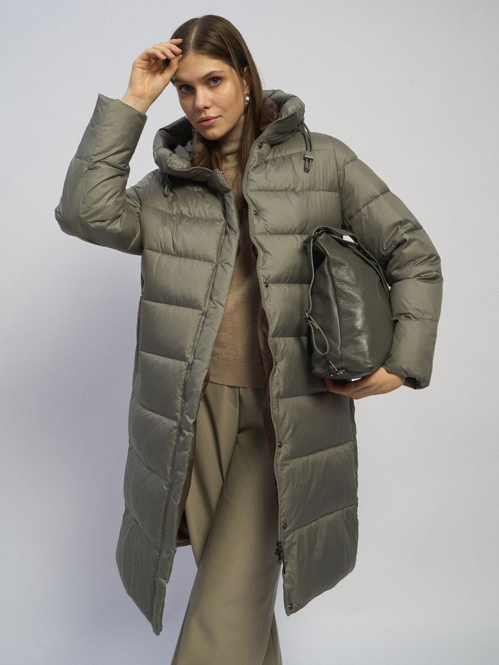 ПУХОВИК ЖЕНСКИЙ, ОЛИВКОВЫЙ