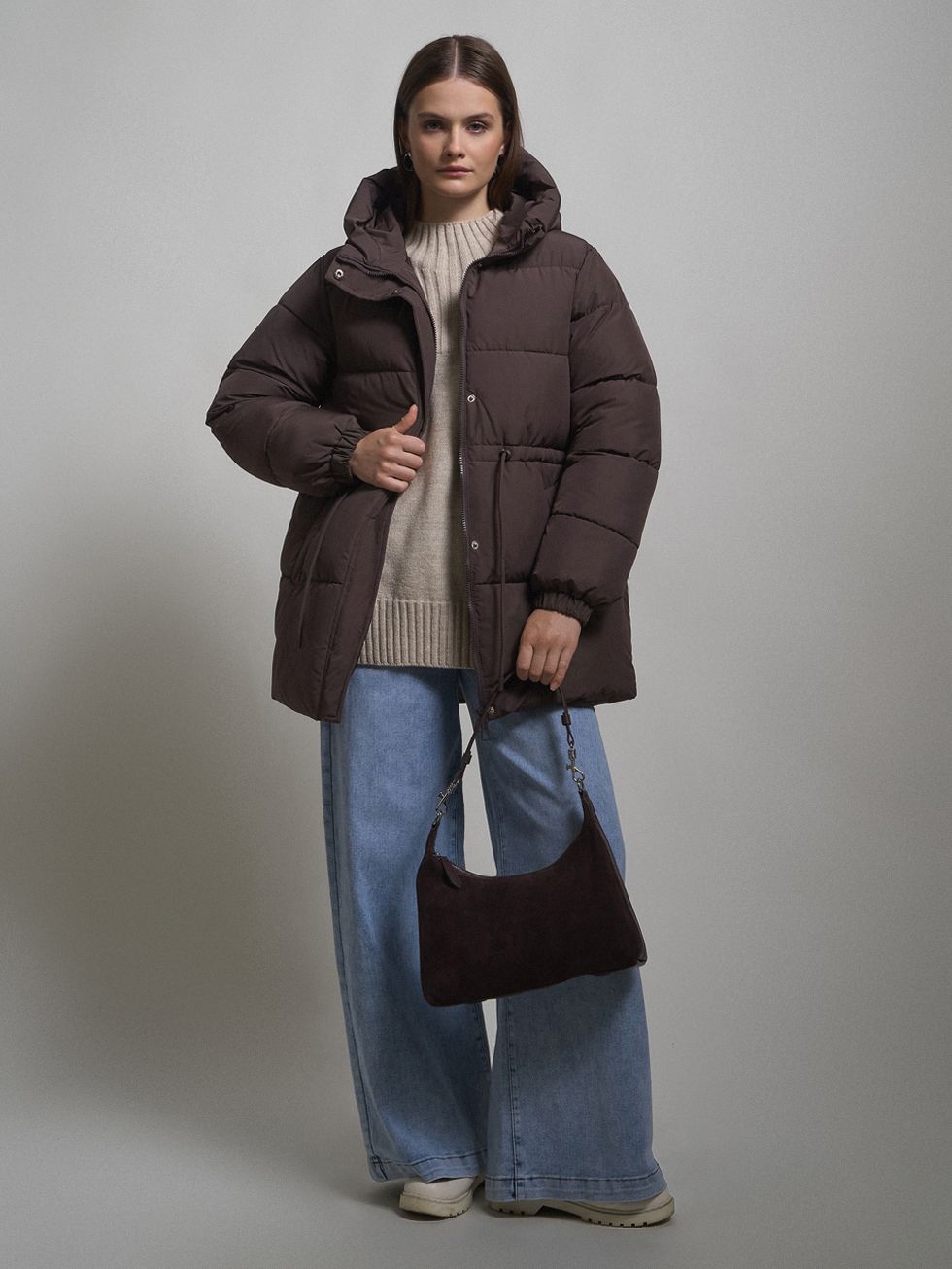ПУХОВИК ЖЕНСКИЙ, КОРИЧНЕВЫЙ