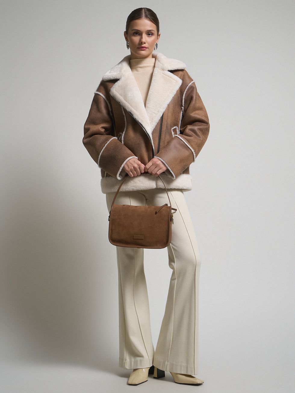 ДУБЛЕНКА ЖЕНСКАЯ, КОРИЧНЕВАЯ