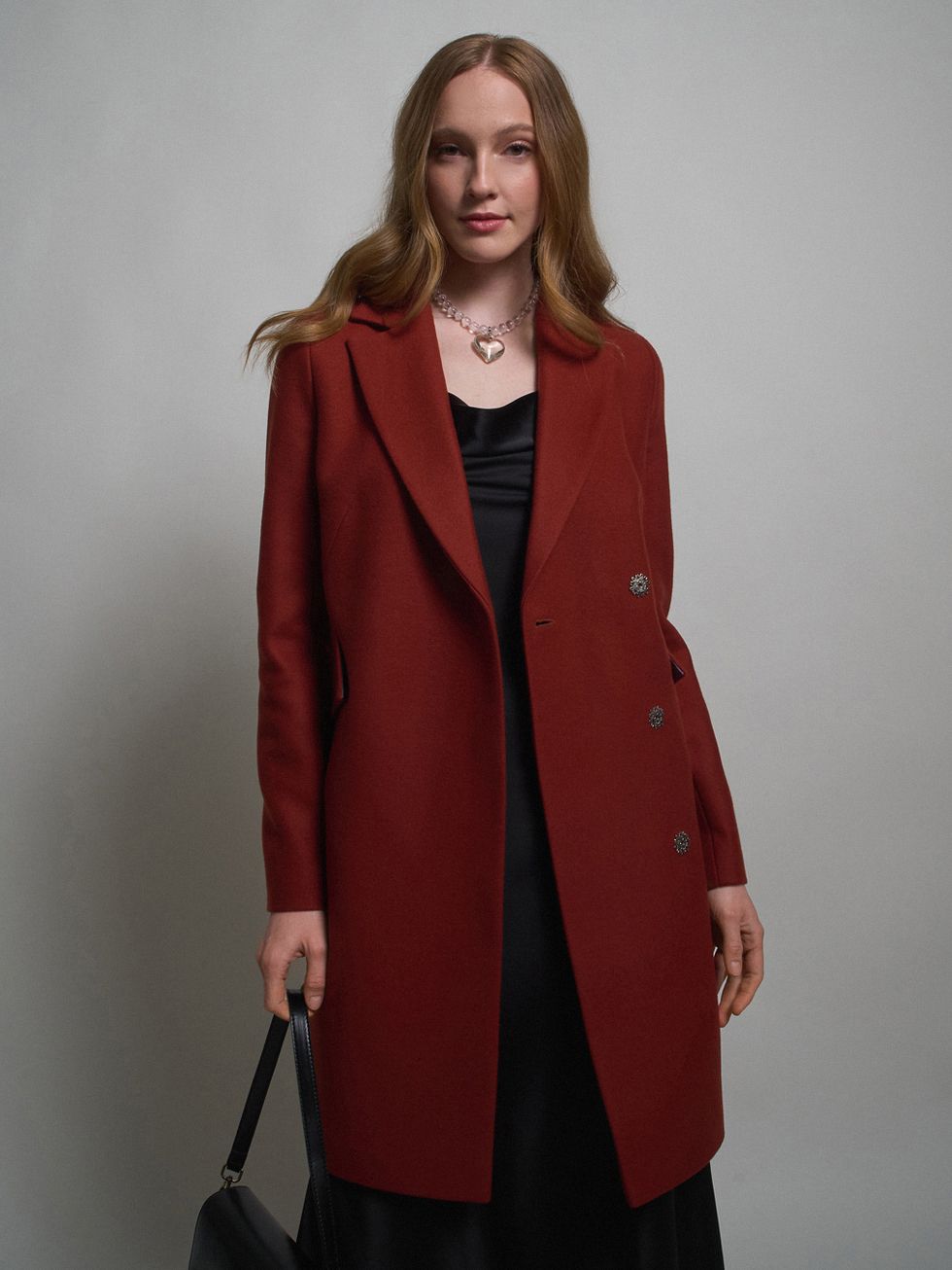 ТЕКСТИЛЬНОЕ ПАЛЬТО ЖЕНСКОЕ, КОРИЧНЕВОЕ