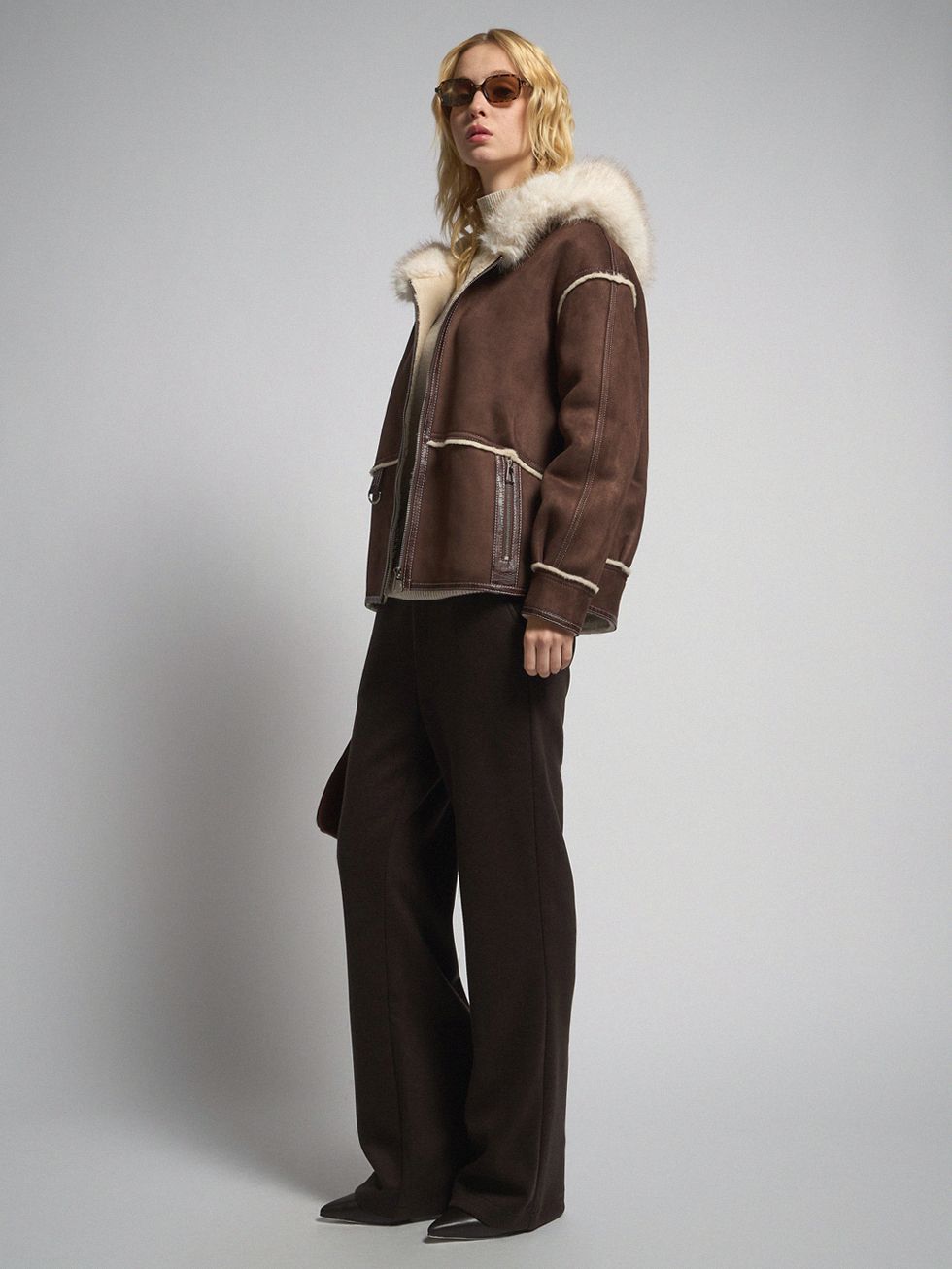 ДУБЛЕНКА ЖЕНСКАЯ, КОРИЧНЕВАЯ