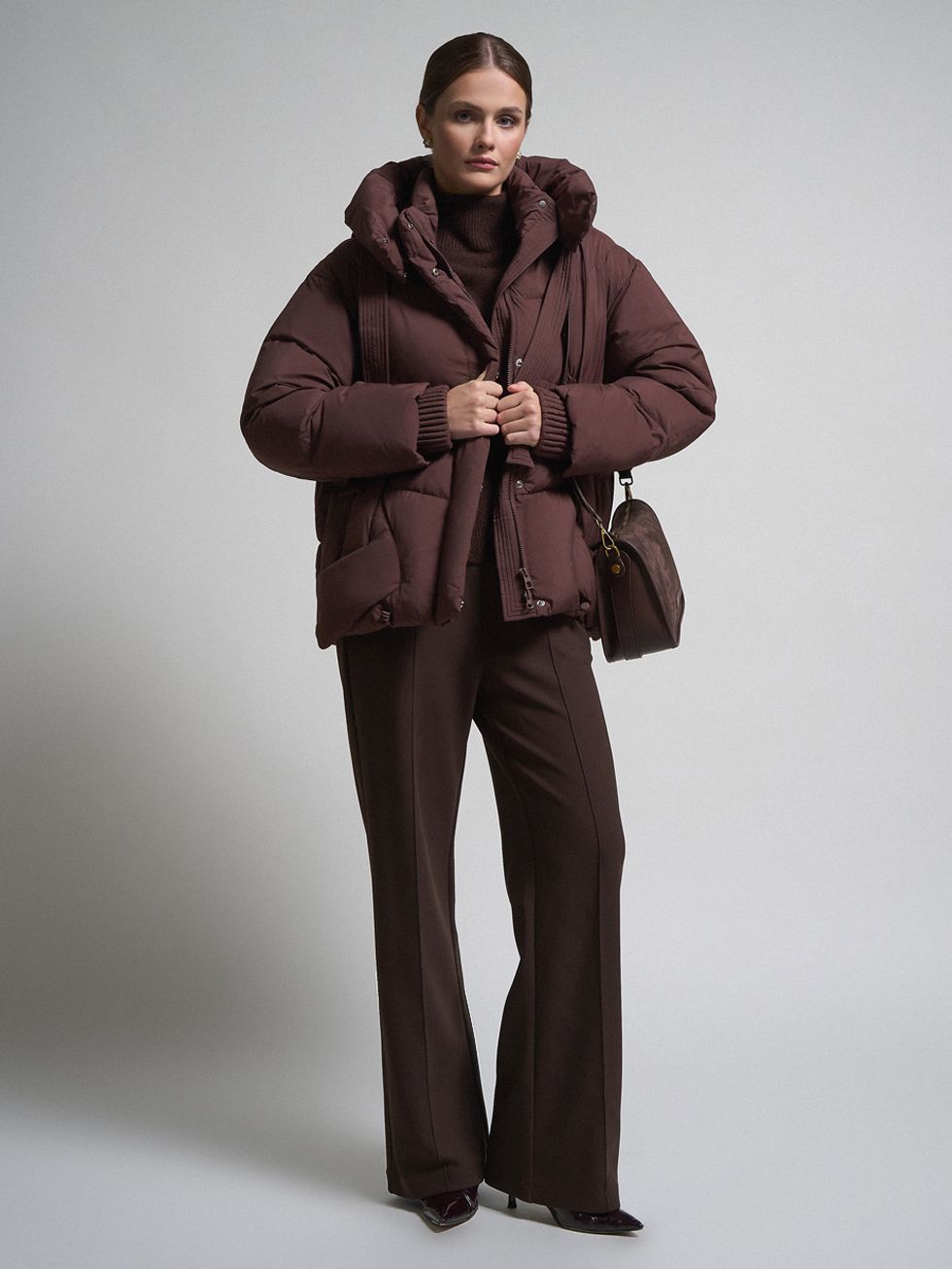 ПУХОВИК ЖЕНСКИЙ, КОРИЧНЕВЫЙ