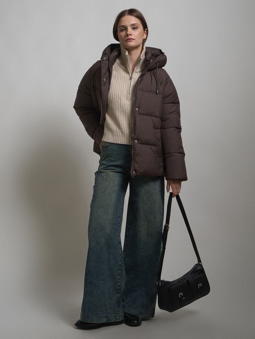 ПУХОВИК ЖЕНСКИЙ, КОРИЧНЕВЫЙ