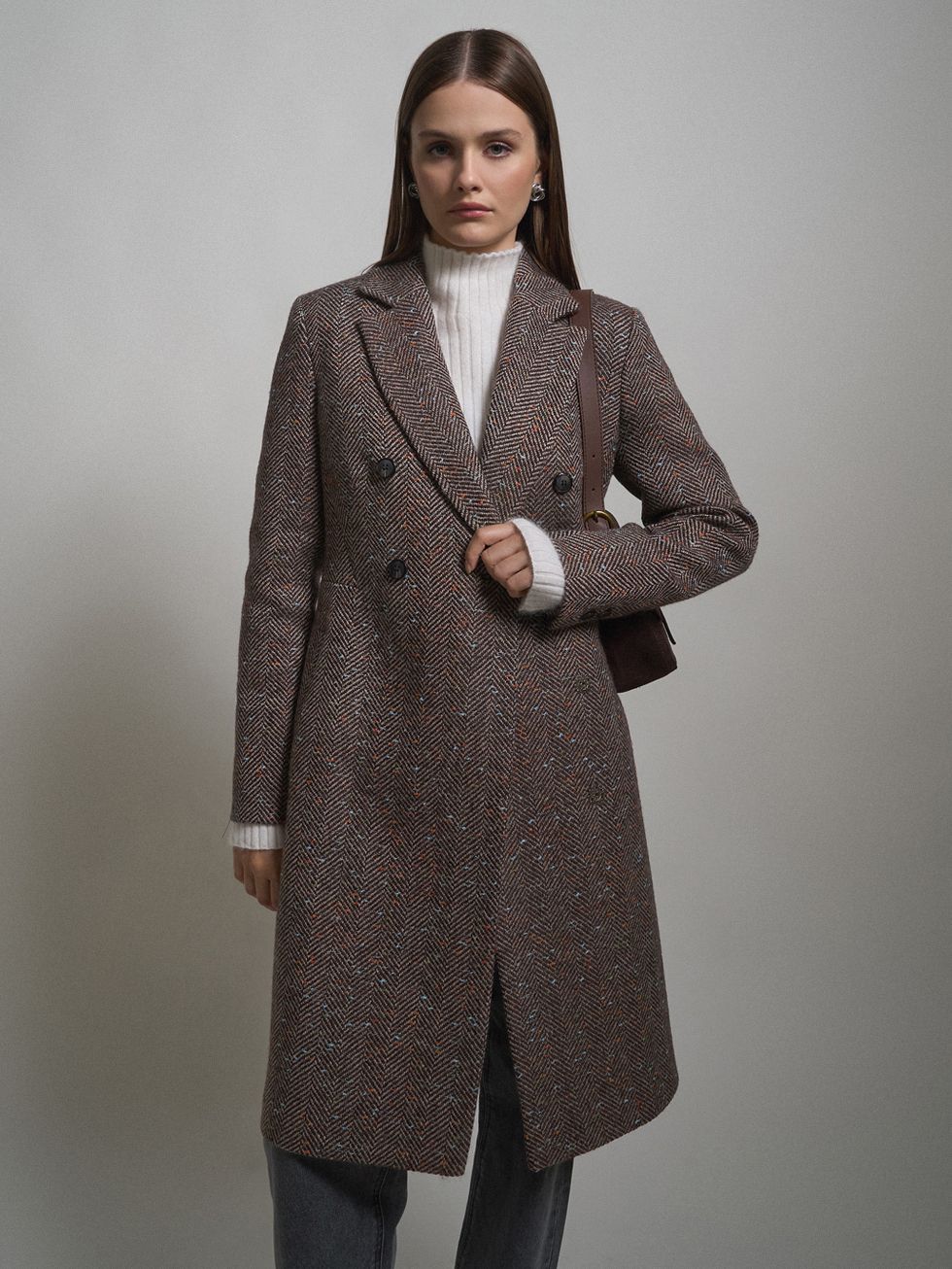ТЕКСТИЛЬНОЕ ПАЛЬТО ЖЕНСКОЕ, КОРИЧНЕВОЕ