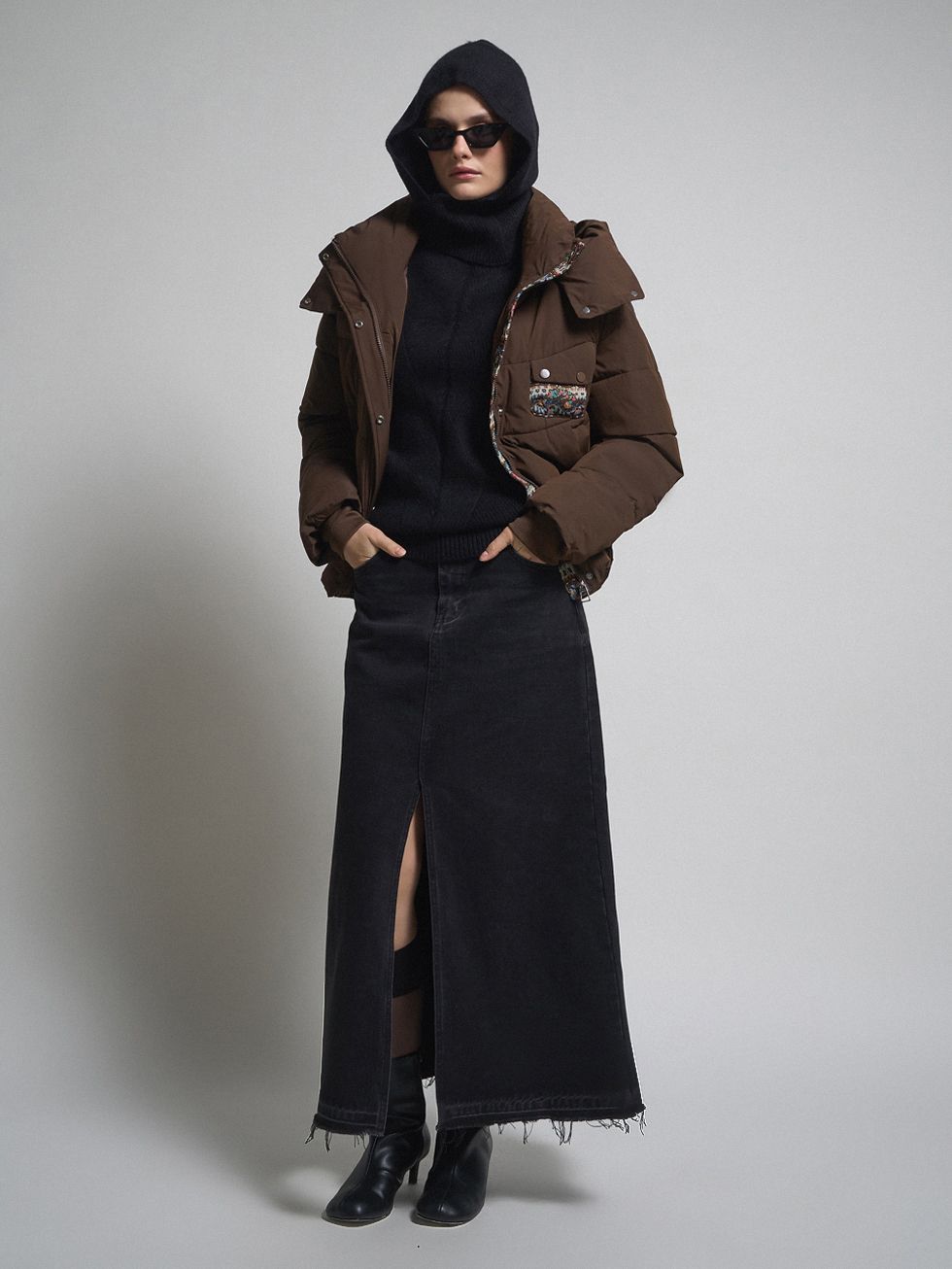 ПУХОВИК ЖЕНСКИЙ, КОРИЧНЕВЫЙ