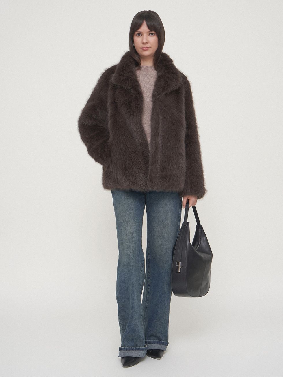 ШУБА КОРИЧНЕВАЯ, ЭКО-МЕХ