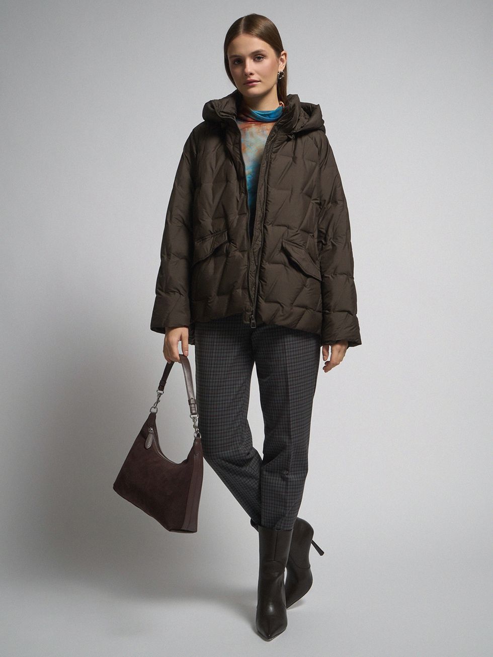 ПУХОВИК ЖЕНСКИЙ, КОРИЧНЕВЫЙ