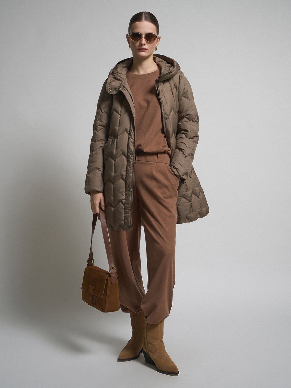 ПУХОВИК ЖЕНСКИЙ, КОРИЧНЕВЫЙ