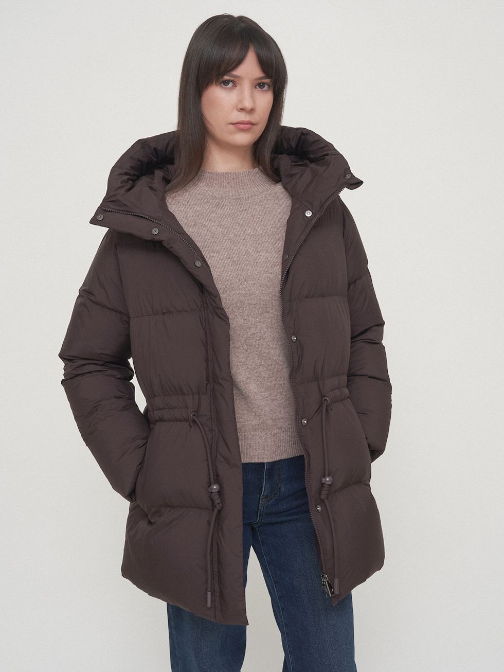 ПУХОВИК ЖЕНСКИЙ, КОРИЧНЕВЫЙ