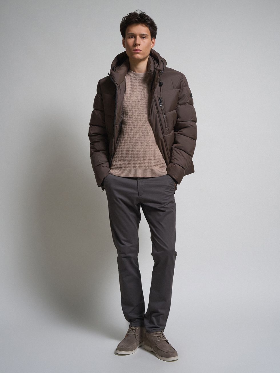 ПУХОВИК МУЖСКОЙ, КОРИЧНЕВЫЙ