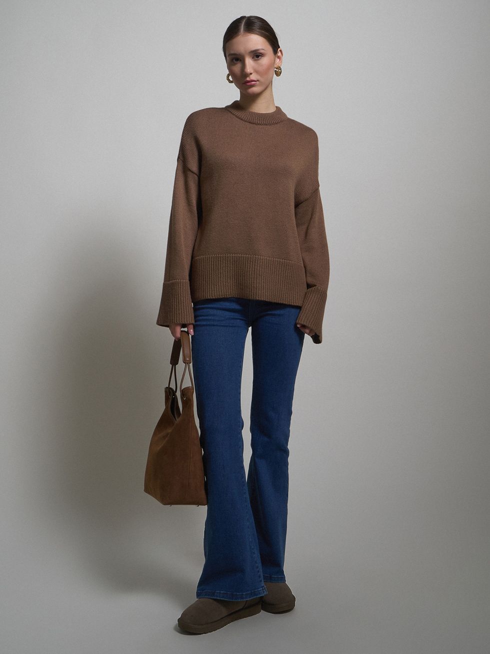 ДЖЕМПЕР ЖЕНСКИЙ, КОРИЧНЕВЫЙ