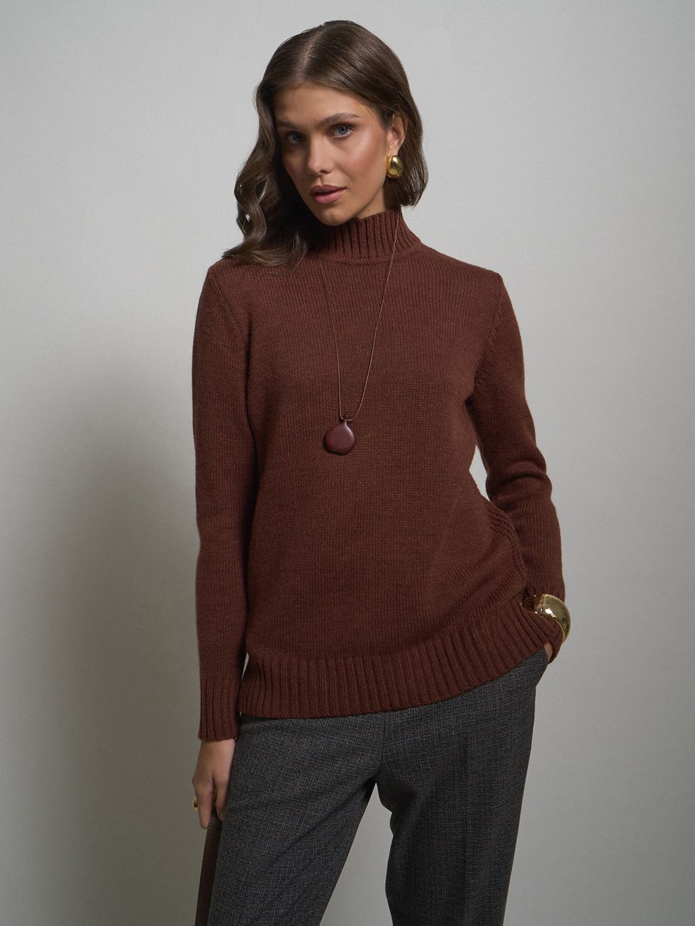 ДЖЕМПЕР ЖЕНСКИЙ, КОРИЧНЕВЫЙ