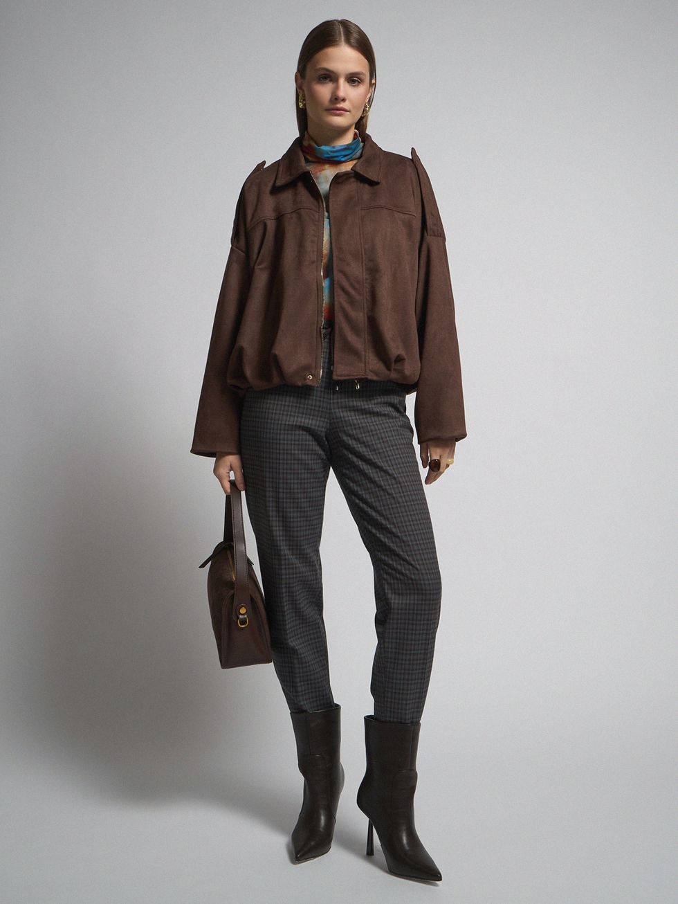 ТЕКСТИЛЬНАЯ КУРТКА ЖЕНСКАЯ, КОРИЧНЕВАЯ