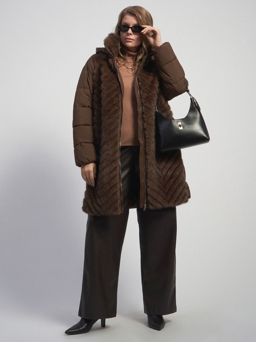 ПУХОВИК ЖЕНСКИЙ, КОРИЧНЕВЫЙ