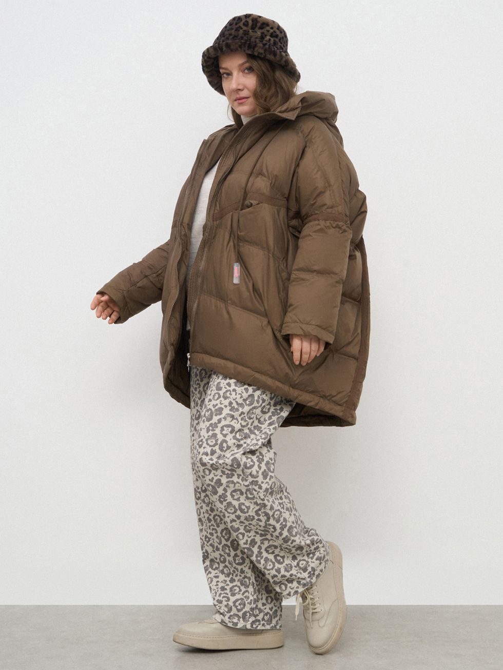 ПУХОВИК ЖЕНСКИЙ, КОРИЧНЕВЫЙ