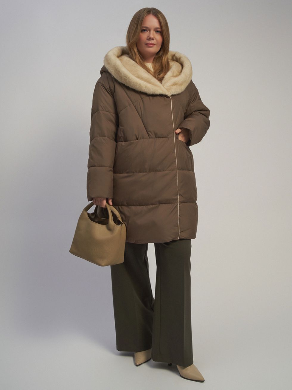 ПУХОВИК ЖЕНСКИЙ, КОРИЧНЕВЫЙ