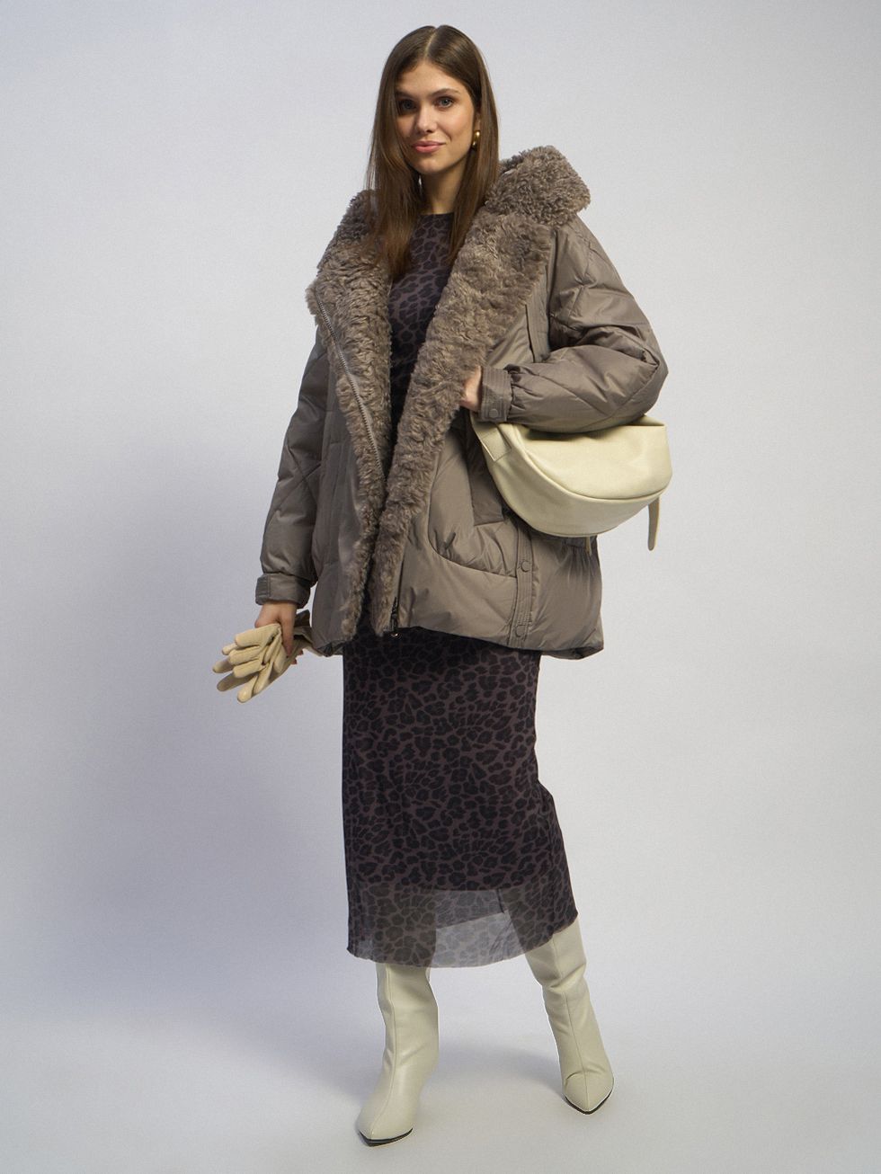 ПУХОВИК ЖЕНСКИЙ, КОРИЧНЕВЫЙ