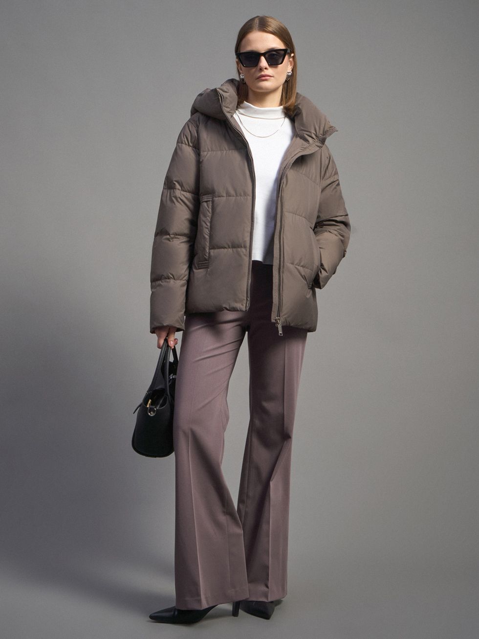 ПУХОВИК ЖЕНСКИЙ, КОРИЧНЕВЫЙ