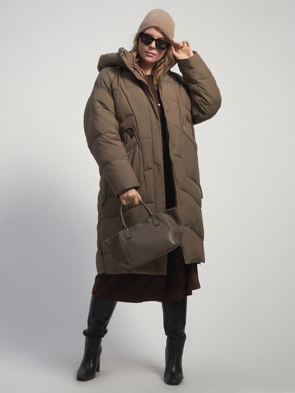 ПУХОВИК ЖЕНСКИЙ, КОРИЧНЕВЫЙ