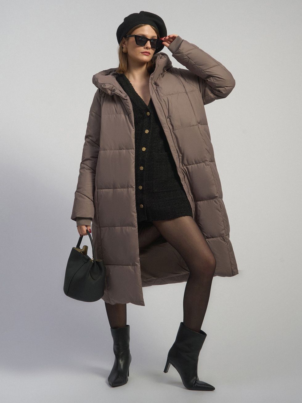 ПУХОВИК ЖЕНСКИЙ, КОРИЧНЕВЫЙ