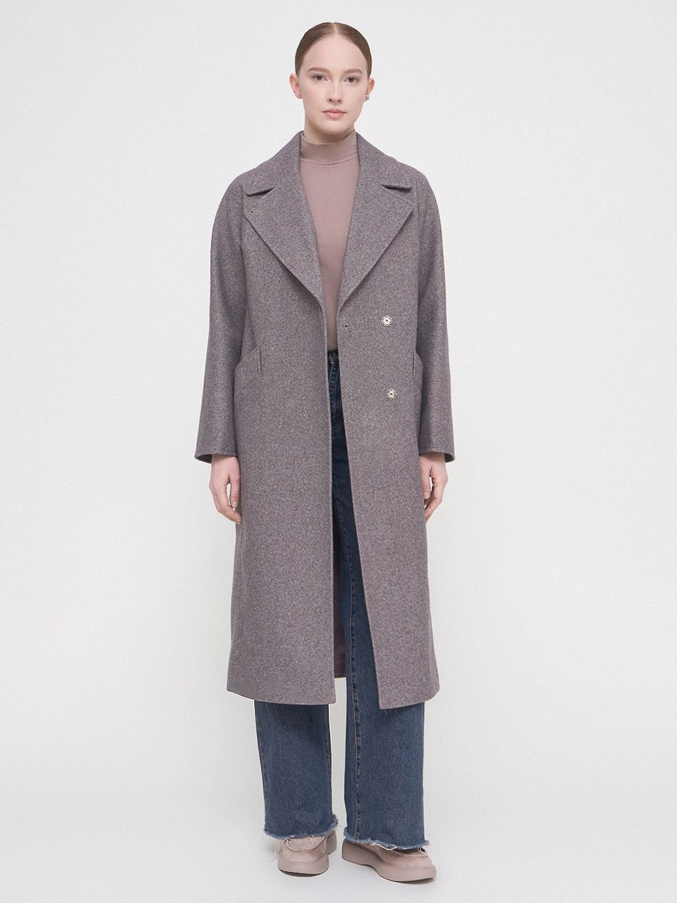 ТЕКСТИЛЬНОЕ ПАЛЬТО ЖЕНСКОЕ, КОРИЧНЕВОЕ