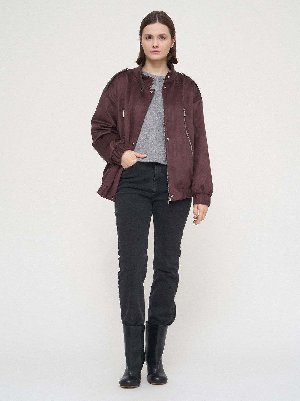 КОЖАНАЯ КУРТКА ЖЕНСКАЯ, КОРИЧНЕВАЯ