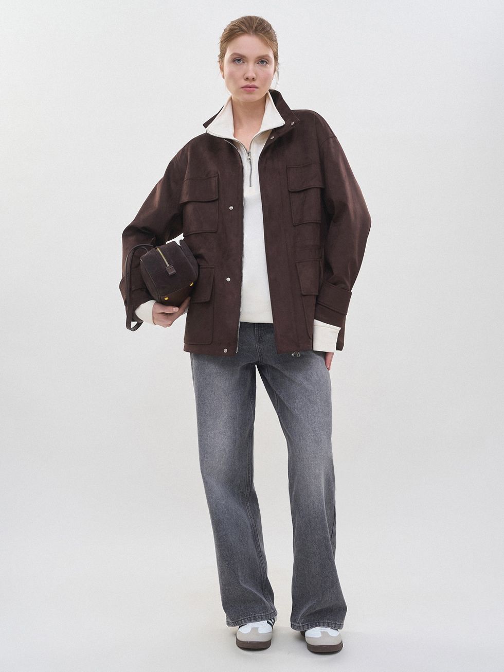 КОЖАНАЯ КУРТКА ЖЕНСКАЯ, КОРИЧНЕВАЯ