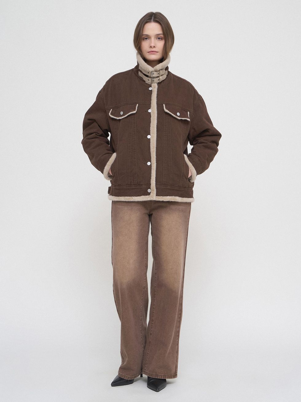 ТЕКСТИЛЬНАЯ КУРТКА ЖЕНСКАЯ, КОРИЧНЕВАЯ