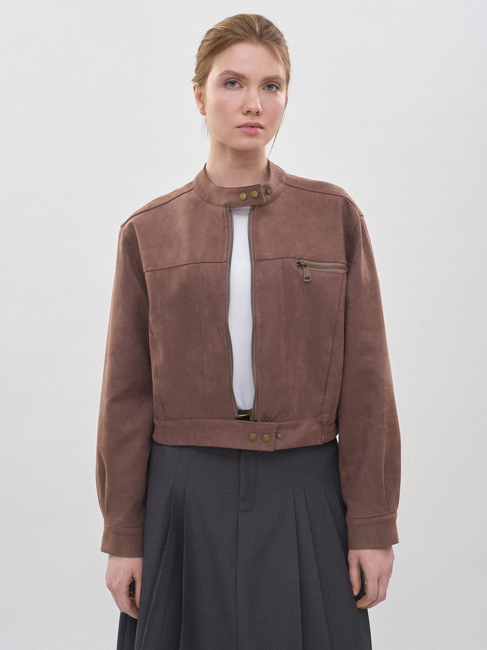 КОЖАНАЯ КУРТКА ЖЕНСКАЯ, КОРИЧНЕВАЯ